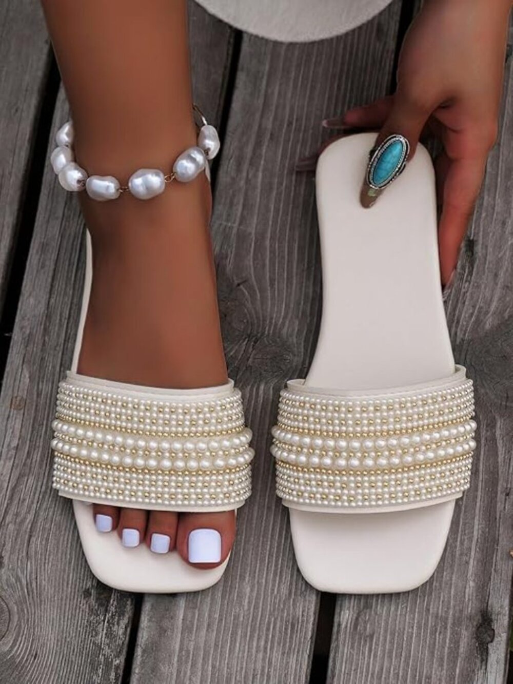 Pearl Flat Sandals
